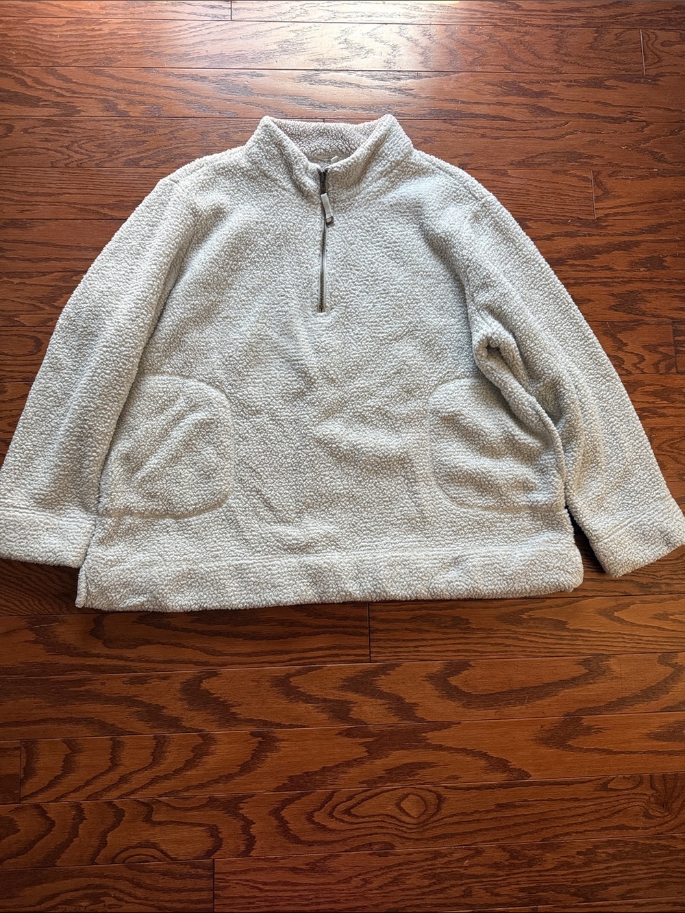 krazy kat Light Gray Sherpa Quarter-Zip Pullover
